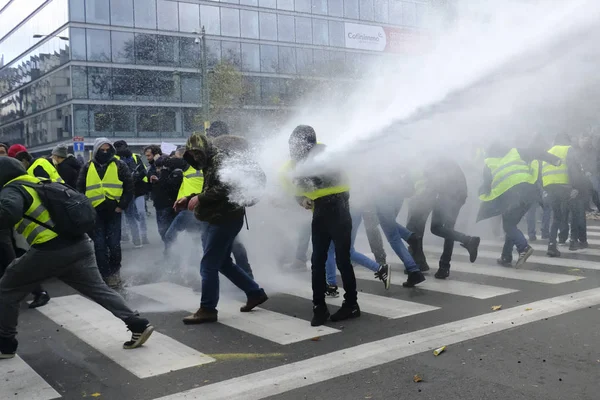 Протест против жёлтых жилетов в Брюсселе — стоковое фото
