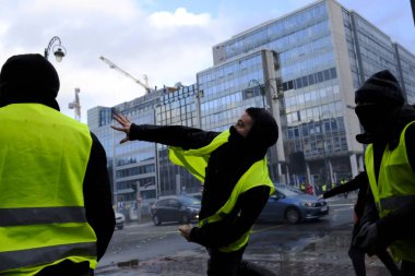 Brüksel'de Sarı Yelekler Protestosu