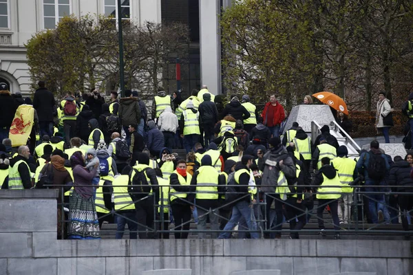 Protesta de chalecos amarillos en Bruselas — Foto de Stock