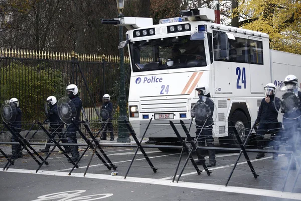 Protest żółte kamizelki w Brukseli — Zdjęcie stockowe