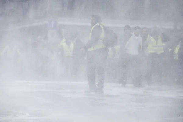 Gula västar protesterar i Bryssel — Stockfoto