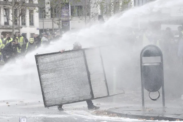 Protesta de chalecos amarillos en Bruselas — Foto de Stock