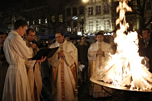 Easter vigil mass, Brussels — Stock Photo, Image