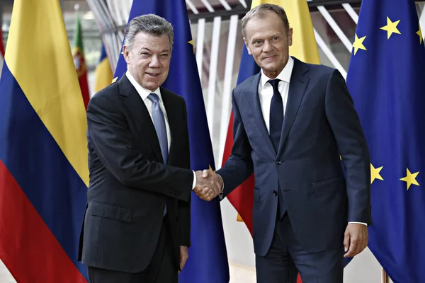 PrÃ ¤sident der republik kolumbien juan manuel santos, brusse — Stockfoto