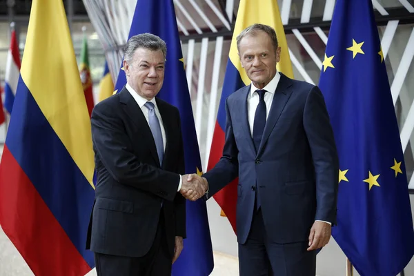 PrÃ ¤sident der republik kolumbien juan manuel santos, brusse — Stockfoto