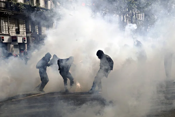 Fransa-Işgücü-Mayday-demo — Stok fotoğraf