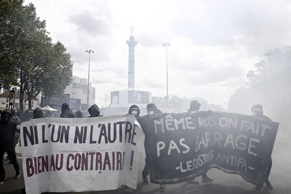 Francja-praca-Mayday-demo — Zdjęcie stockowe