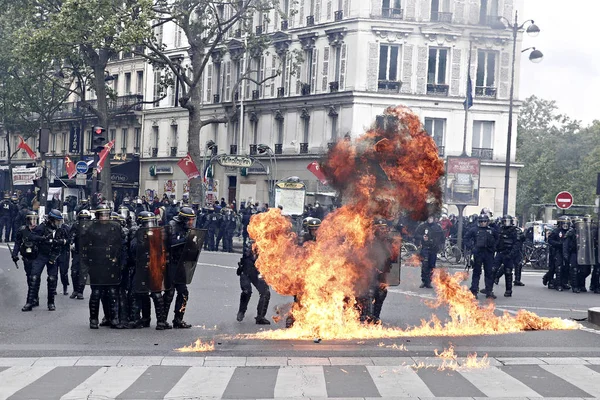 Fransa-Işgücü-Mayday-demo — Stok fotoğraf