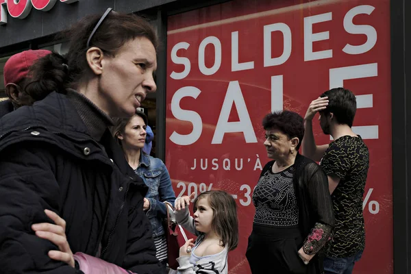 Compradores Rue Neuve Calle Principal Compras Bruselas Bélgica Julio 2017 — Foto de Stock