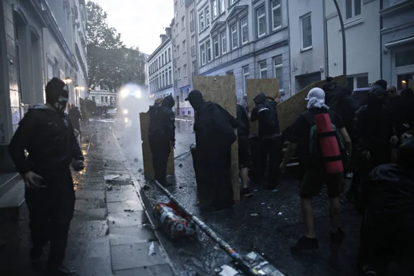 Spannungen Zwischen Polizei Und Demonstranten Bei Einem Protest Gegen Den — Stockfoto