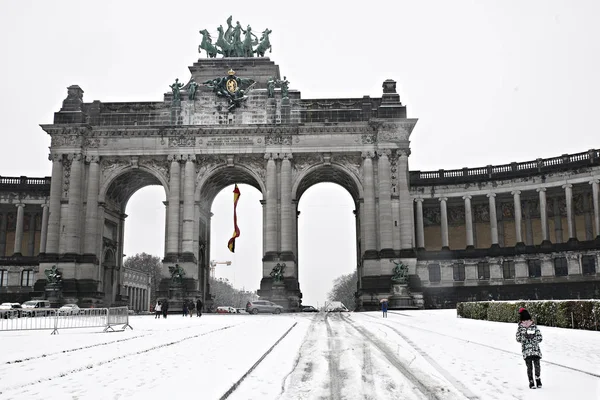 Belgien-Väder-snö — Stockfoto