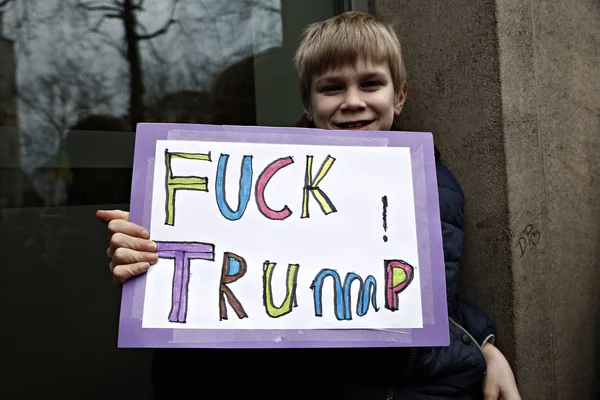 BELGIUM - US - TRUMP - POLITICS - PROTEST — Stock Photo, Image