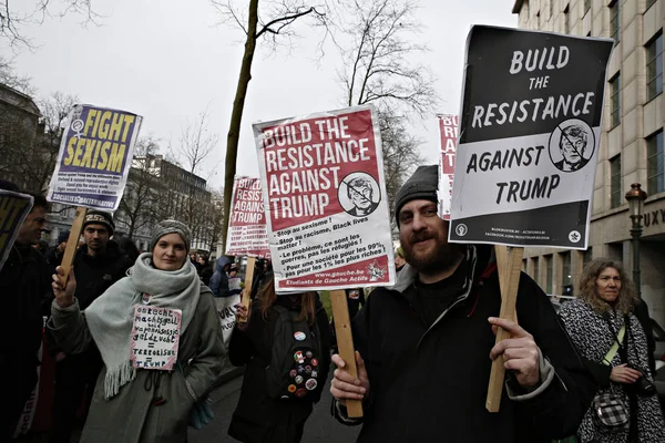 Belgien - uns - Trumpf - Politik - Protest — Stockfoto