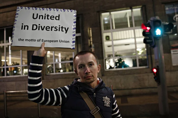 Belgien - EU - Migranten - Litauen - Türkei - Protest - Demonstration — Stockfoto