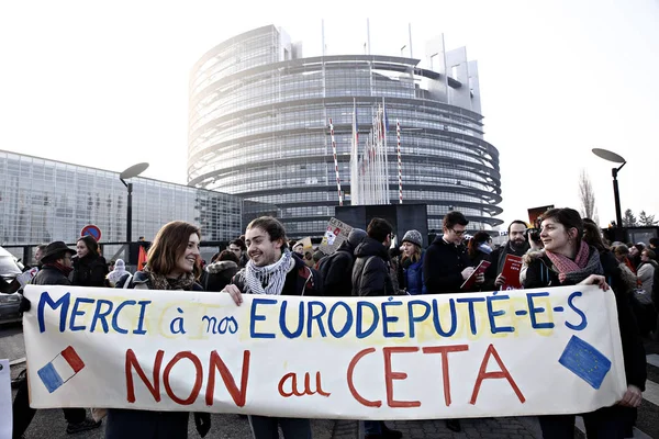 Francie-EU-Parlament-hlasování-CETA — Stock fotografie