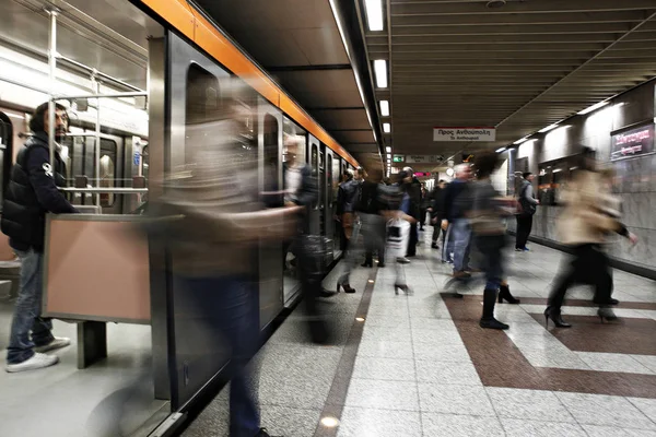 Istantanea Dalle Stazioni Della Metropolitana Atene Atene Grecia Novembre 2017 — Foto Stock