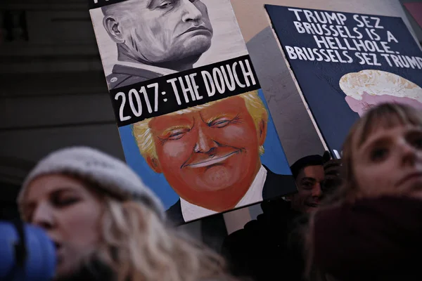 Belgien - Politik - Trumpf - Amtseinführung - Protest — Stockfoto