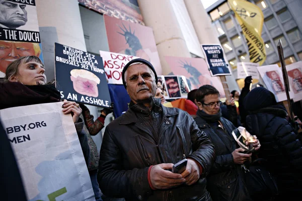 Belgien - Politik - Trumpf - Amtseinführung - Protest — Stockfoto