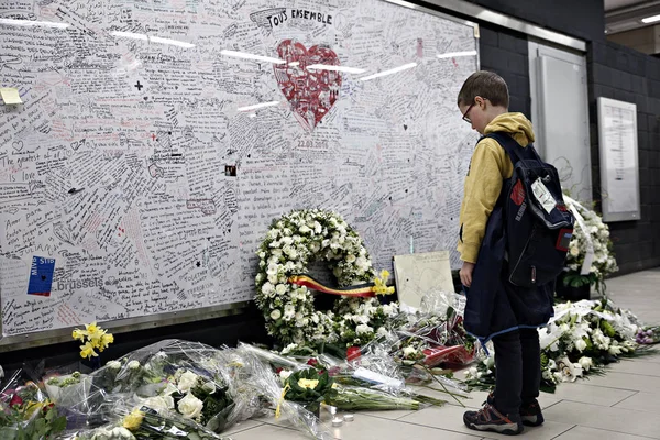 België-jubileum-aanslagen-Brussel-slachtoffers — Stockfoto