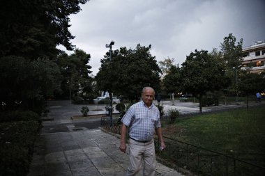 Yağış Atina, Yunanistan on Sep. 25, 2017.