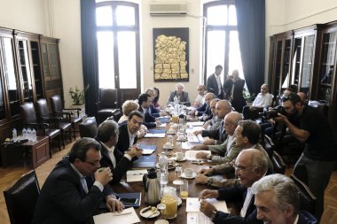 Yunanistan Başbakanı Alexis Tsipras ve Selanik 'te Kuzey Yunanistan 'ın paydaşları arasında buluşma, 26 Ağustos 2017.