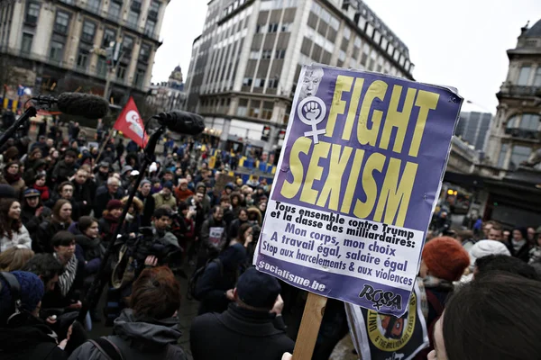 Belgien-Trump-protest-invandring-politik-migration - — Stockfoto