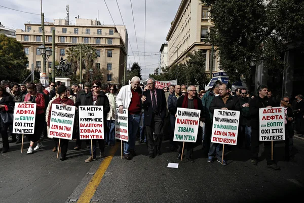 Şçi Sendikaları Atina Hükümetin Tasarruf Politikası Karşı Saat Genel Grev — Stok fotoğraf