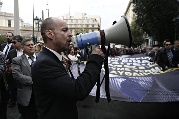 Εργατικά Συνδικάτα Επιδεικνύουν Κατά Διάρκεια 24Ωρης Γενικής Απεργίας Κατά Της — Φωτογραφία Αρχείου