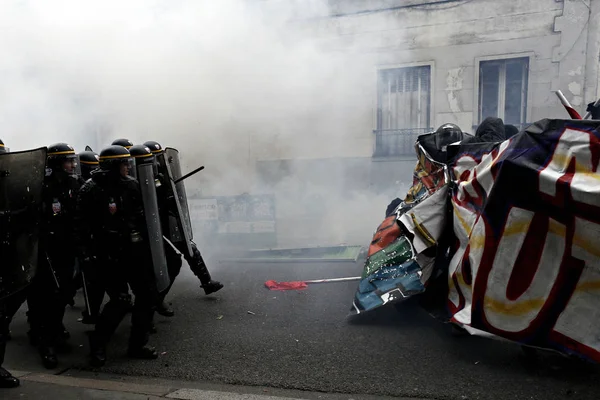 Paris Feance Juin 2016 Des Antifascistes Sont Affrontés Avec Police — Photo