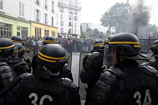 Parigi Festa Giugno 2016 Gli Antifascisti Sono Scontrati Con Polizia — Foto Stock