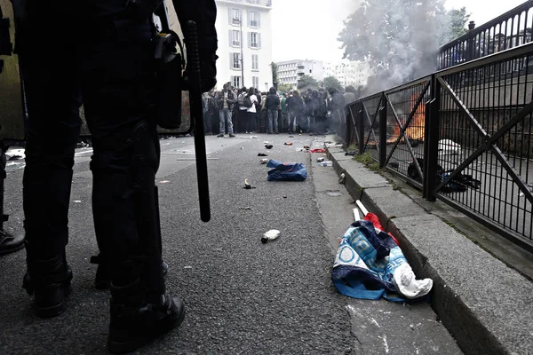 Paris Feance Juin 2016 Des Antifascistes Sont Affrontés Avec Police — Photo