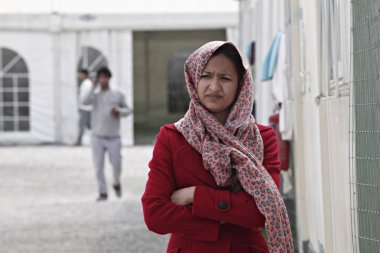 Atina'daki Eleonas mülteci kampında mülteciler, Yunanistan 9 Nisan 2016