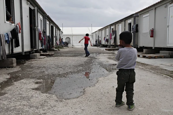 Refugees Eleonas Refugee Camp Athens Greece Apr 2016 — Stock Photo, Image