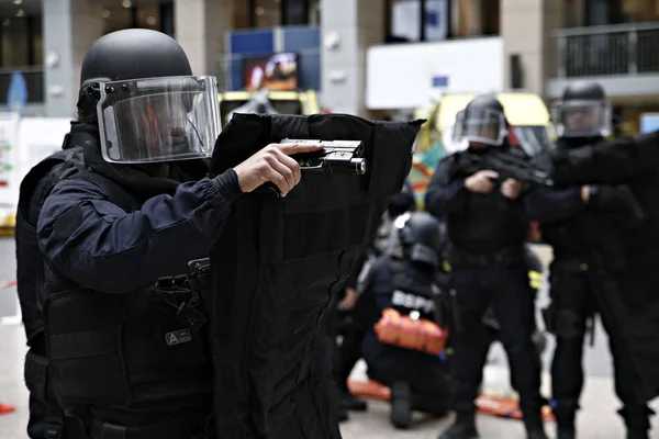 Επίδειξη Στη Διαχείριση Των Συνεπειών Τρομοκρατικής Επίθεσης Από Μέλη Γαλλικών — Φωτογραφία Αρχείου