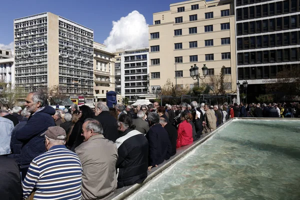 Rentner Nehmen Einer Demonstration Gegen Geplante Rentenreformen Athen Teil Griechenland — Stockfoto