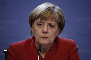 Brüksel 'de Avrupa Zirvesi, Belçika, Ekim 20 2016. AB liderleri, Suriye 'deki rolü de dahil olmak üzere göç, ticaret ve Rusya 'yı tartışmak üzere iki günlük bir zirve için bir araya geldi. Brüksel 'de Avrupa Zirvesi, Belçika, Ekim 20 2016. AB liderleri iki kişi için bir araya geldi-