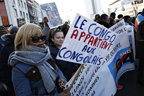 BÉLGICA - DRCONGO - PROSTESTA — Foto de Stock