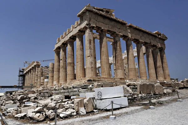 Tourists Visit Acropolis Hill Athens Greece Jun 2016 — Stock Photo, Image