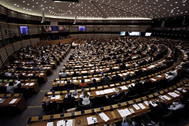 Brussels, Belgium. 28th Jun. 2016. Plenary room of the European Parliament. clipart