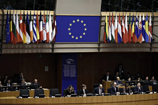 比利时布鲁塞尔 2016年6月28日欧洲议会全体会议室 — 图库照片
