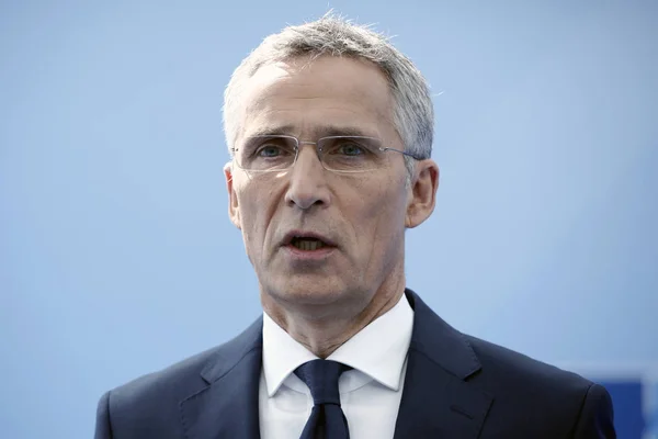 Secretario General Otan Jens Stoltenberg Llega Para Primer Día Una — Foto de Stock