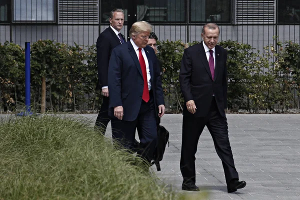 Presidente Dos Eua Donald Trump Presidente Turquia Recep Tayyip Erdogan — Fotografia de Stock