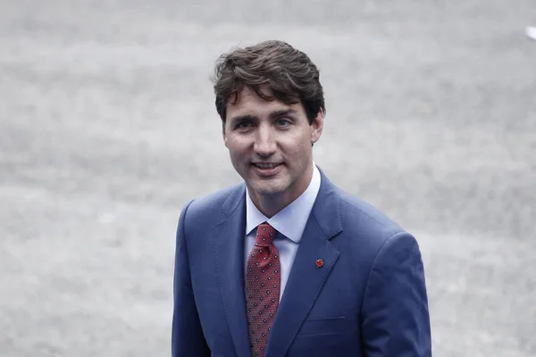 Canadese Premier Justin Trudeau Arriveert Voor Een Werkdiner Het Jubelpark — Stockfoto