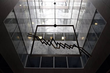 Helenik değişimleri iç görünümü-Atina Stock Exchange sa Atina, Yunanistan 3 Ağustos 2015