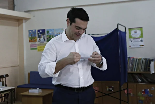 Leader Left Wing Syriza Party Former Prime Minister Alexis Tsipras — Stock Photo, Image