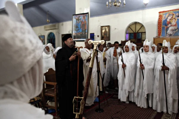 Christelijke Ethiopiërs Nemen Deel Aan Een Middernacht Massa Aan Vooravond — Stockfoto