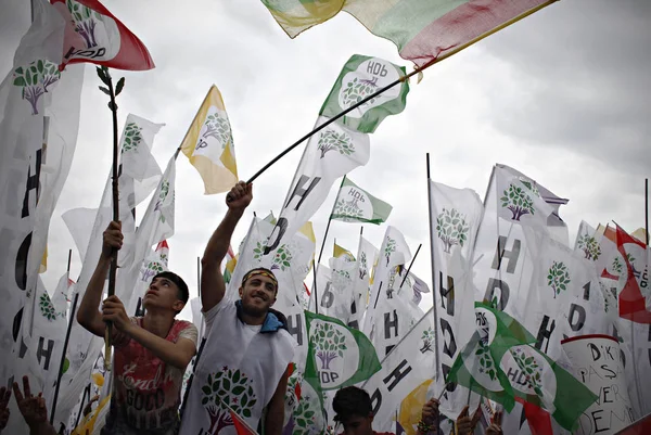 Les Partisans Parti Démocratique Populaire Hdp Pro Kurde Agitent Les — Photo