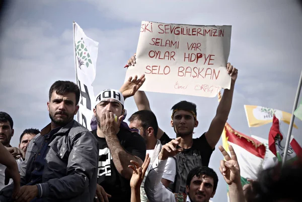 Příznivci Pro Kurdské Národy Demokratické Strany Lisů Jak Účastní Volebních — Stock fotografie