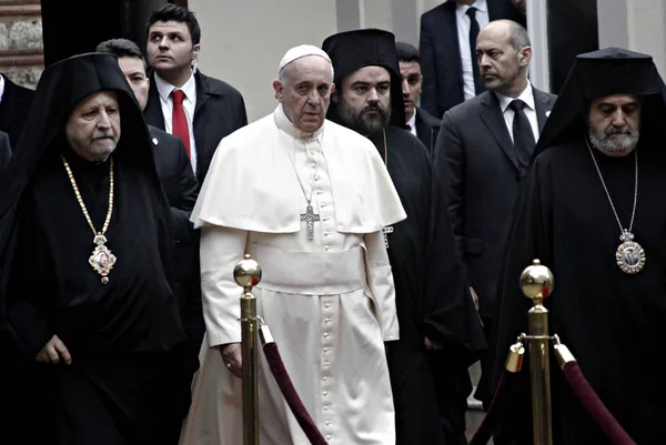 Pope Francis Arrives Attend Ecumenical Prayer Patriarchal Church George Istanbul — Stock Photo, Image