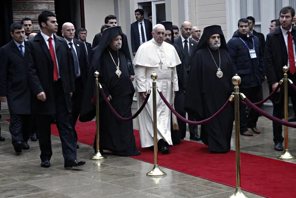 Pope Francis Arrives Attend Ecumenical Prayer Patriarchal Church George Istanbul — Stock Photo, Image